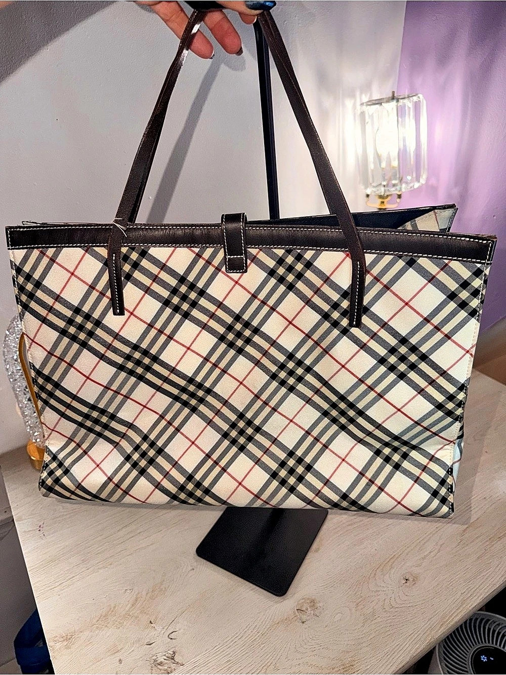 Burberry House Check Canvas Tote Bag Beige & Black